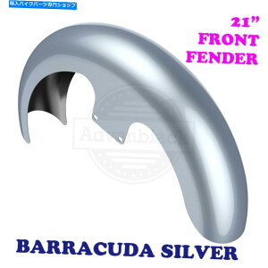 Front Fender �o���N�[�_�V���o�[21 "86-20�n�[���[�c�[�����O�̂��߂̃��b�p�[�n�K�t�����g�t�F���_�[ Barracuda Silver 21" Reveal Wrapper Hugger Front Fender For 86-20 Harley Touring