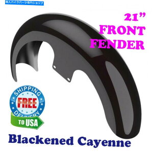 Front Fender lJCG21 "bp[nKtgtF_[tBbg86-20n[[c[O Blackened Cayenne 21" Wrapper Hugger Front Fender Fit 86-20 Harley Touring