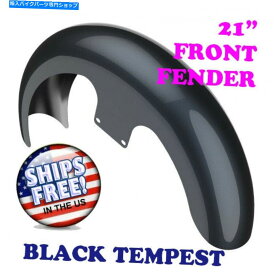 Front Fender AdvanBlack Black Tempest 21 "86-20ハーリーのラッパーハガフロントフェンダー Advanblack Black Tempest 21" Reveal Wrapper Hugger Front Fender For 86-20 Harley