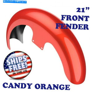 Front Fender Advanblack Candy Orange 21 86-20�n�[���[�̃��b�p�[�n�K�t�����g�t�F���_�[ Advanblack Candy Orange 21 Reveal Wrapper Hugger Front Fender For 86-20 Harley�y���s�A���i�z