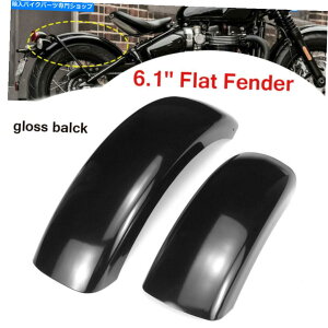 Rear Fender 6.1 '' gloss���̑O���㕔�|�S�t�F���_�[�̏K���̓n�[���[�{�o�[�J�t�F���[�T�[ 6.1'' Gloss Black Front Rear Steel Fender Custom For Harley Bobber Cafe Racer�y���s�A���i�z
