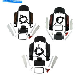 Rear Fender n[[[hLOt14-18X^Ĉ߂LEDCgtBbgtAtF_[ؖ Rear Fender Fascia with LED Light Fit For Harley Road King FLHR 14-18 3 Styles