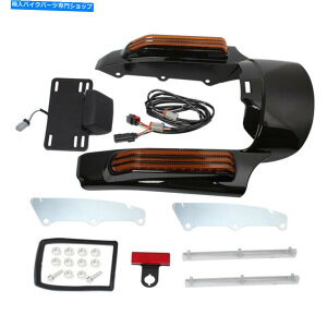 Rear Fender IWF̃AtF_[̐LXascia LEDCg̃n[[c[O[hOCh14-20 Orange Rear Fender Extension Fascia LED Light For Harley Touring Road Glide14-20