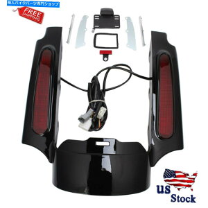 Rear Fender ABSAtF_[̋ؓ̃ZbgW /n[[c[O[hLOOCh09-13̂߂LEDCg ABS Rear Fender Fascia Set W/ LED Light For Harley Touring Road King Glide 09-13