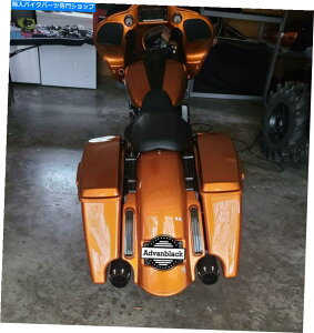 Rear Fender Amber Whiskey Dominator��14+�n�[���[�_�r�b�h�\���̂��߂̌㕔�t�F���_�[�s���X�g���C�v��L�΂��� Amber Whiskey Dominator Stretched Rear Fender Pinstripes For 14+ Harley Davidson�y���s�A���i�z