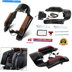 Rear Fender n[[EGNgXHHOCh14-20 17 US BF Smoke Rear Fender Fascia Set For Harley Electra Street Road Glide 14-20 17 US BF