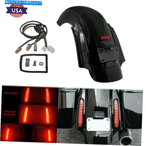 Rear Fender n[[c[O2009-2013̂߂̉YtBbĝ߂LED CVOX^C̃AtF_[VXeW /X[NYtBbg LED CVO Style Rear Fender System w/ Smoke Lens Fit For Harley Tourin