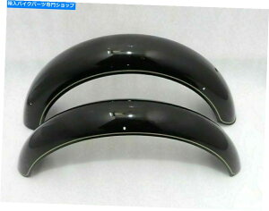 Rear Fender ���C�����G���t�B�[���h500cc�u���b�N�t�����g�����A�}�b�h�K�[�h�t�F���_�[�o���p�[�Z�b�g�S�[���f�����C�j���O ROYAL ENFIELD 500cc BLACK FRONT & REAR MUDGUARD FENDER BUMPER SET GOLDEN LINING�y���s