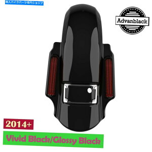 Rear Fender 2014+n[[̂߂Advan Vivid Black DominatorXgb`AtF_[sXgCv Advan Vivid Black Dominator Stretched Rear Fender Pinstripes For 2014+ Harley