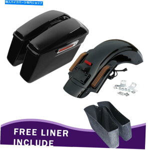 Rear Fender ubNThobOALEDtF_[tBbgn[[[hXg[gOCh2014-2021 CVO Black Saddlebags Rear LED Fender Fit For Harley Road Street Glide 2014-2021 CVO