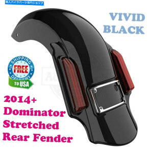 Rear Fender AdvanBlack Vivid Black Dominator�X�g���b�`14+�n�[���[�̂��߂̊g�����A�t�F���_�[ Advanblack Vivid Black Dominator Stretched Extended Rear Fender For 14+ Harley�y���s�A���i�z