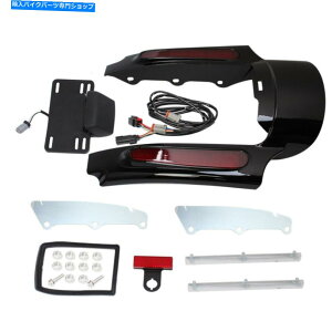 Rear Fender n[[GNg[hOChLÔ߂̃I[goCAtF_[ؓZbgW / LEDCg Motorcycle Rear Fender Fascia Set W/Led light For Harley Electra Road Glide King