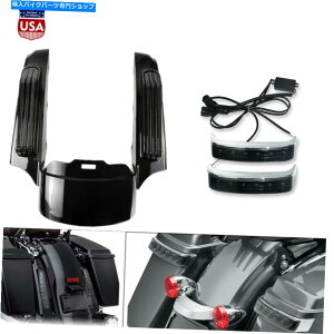 Rear Fender �u���b�N���A�t�F���_�[LED���C�gW /�T�h���o�b�O�n�E�W���O�e�[�������v�v���[�g14�A�b�v Black Rear Fender LED Light w/Saddlebag Housing Tail Lamp Fit For Touring 14-up�y���s�A���i�z