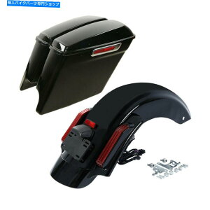 Rear Fender 5 "n[[[hOCh2014-2021̂߂̃AtF_[̐ԂCgtBbg 5" Extended Saddlebags Rear Fender Red Light Fit For Harley Road Glide 2014-2021