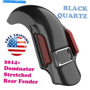 Rear Fender 2014+n[[c[Ô߂̃ubNNH[ch~l[^[Xgb`ꂽgAtF_[ Black Quartz Dominator Stretched Extended Rear Fender For 2014+ Harley Touring