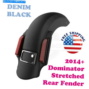 Rear Fender �f�j���u���b�N�h�~�l�[�^�[�X�g���b�`�g�����A�t�F���_�[�t�B�b�g2014+�n�[���[�c�[�����O Denim Black Dominator Stretched Extended Rear Fender Fit 2014+ Harley Touring�y���s�A���i�z