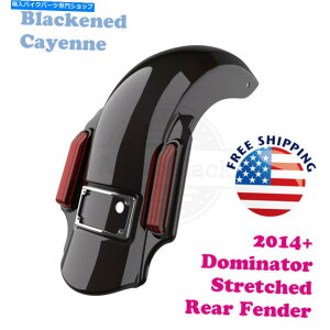 Rear Fender lJCGh~l[^[Xgb`AtF_[tBbg14+n[[c[O Blackened Cayenne Dominator Stretched Extend Rear Fender Fit 14+ Harley Touring