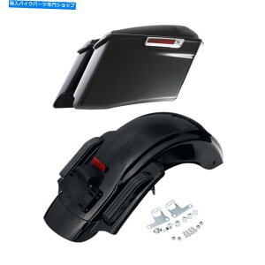 Rear Fender ubN4 "n[[c[OCVO FLHT 14-2021̂߂̃ThobOAtF_[tBbg Black 4" Stretched Saddlebag Rear Fender Fit For Harley Touring CVO FLHT 14-2021