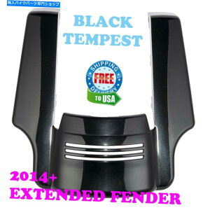 Rear Fender eyXgAtF_[gtBbg2019+n[[[hXg[gGNgOCh Black Tempest Rear Fender Extension Fit 2019+ Harley Road Street Electra Glide