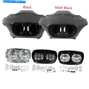Inner Fairing Ci[AE^[tFAO5.75 ''̃fALEDwbhCg̃n[[[hOCh1998-2013 Inner Outer Fairing 5.75'' Dual LED Headlights For Harley Road Glide 1998-2013