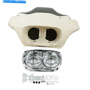 Inner Fairing n[[[hOCh98-13̂߂̓hĂȂCi[OtFAON[wbhCgtBbg Unpainted Inner Outer Fairing Chrome Headlight Fit For Harley Road Glide 98-13