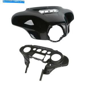 Inner Fairing Harley Street Electra Glide 2014-2020�̂��߂̃u���b�N�o�b�g�E�B���O�C���i�[�A�E�^�[�t�F�A�����O�t�B�b�g Black Batwing Inner Outer Fairing Fit For Harley Street Electra Glide 2014-2020�y���s�A���i�z