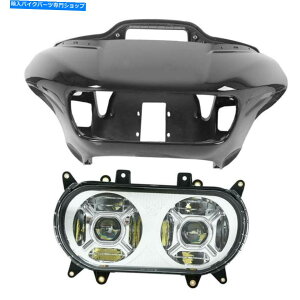 Inner Fairing Ci[ÕtFAOfALED̃wbhCǧ̓n[[[hOCh15-2021 Inner Outer Fairing Dual LED Headlight Light Fit For Harley Road Glide 15-2021