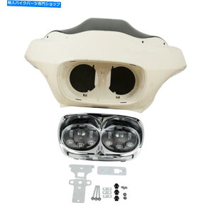 Inner Fairing �n�[���[Fltr Road Glide 1998-2013�̂��߂̃C���i�[�O�̃t�F�A�����O�f���A��LDE�̃w�b�h���C�g�t�B�b�g Inner Outer Fairing Dual LDE Headlight Fit For Harley FLTR Road Glide 1998-2013�y���s�A���i�z