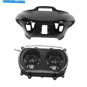 Inner Fairing n[[[hOChFltr 15-20̂߂̃Ci[AE^[tFA[_[ledwbhCgtBbg Inner & Outer Fairings Dual LED Headlight Fit For Harley Road Glide FLTR 15-20