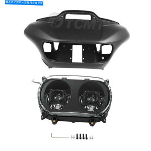 Inner Fairing n[[[hOCh2015Abv̂߂̃}bgCi[AE^[tFAOLEDfAwbhCgtBbg Matt Inner Outer Fairing & LED Dual Headlight Fit For Harley Road Glide 2015-Up