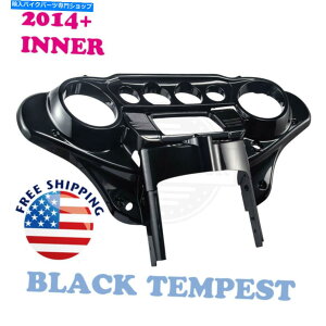 Inner Fairing 2014-20�n�[���[�G���N�g���c�[�����O�̂��߂̍����g���̃o�b�g�E�B���O�̃C���i�[�J�E���t�F�A�����O�L���b�v Black Tempest Batwing Inner Cowl Fairing Cap For 2014-20 Harley Electra Touring�y���s