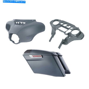 Inner Fairing O[̓̃AE^[obgEBOtFAO4 ''n[[[hOCh14-20̂߂̃ThobOtBbg Gray Inner Outer Batwing Fairings 4'' Saddlebag Fit For Harley Road Glide 14-20