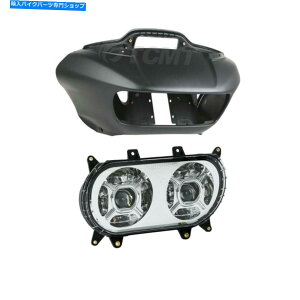 Inner Fairing }bgCi[AE^[tFAONLEDwbhCgtBbgn[[[hOCh15-20 Matte Inner Outer Fairings Chrome LED Headlight Fit For Harley Road Glide 15-20