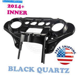 Inner Fairing Harley Street Electra 2014+̂߂̃ubNNH[cobgEBOCi[Xs[h[^[tFAO Black Quartz Batwing Inner Speedometer Fairing for Harley Street Electra 2014+