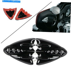 Inner Fairing �N�₩�ȍ��̓����̃t�F�A�����O�~���[�}�E���g�J�o�[�v���[�g�̂��߂̃n�[���[�X�g���[�g�O���C�hflhx Vivid Black Inner Fairing Mirror Mount Cover Plates for Harley Street Glide FLHX�y���s�A���i