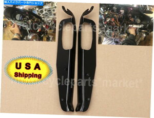 Inner Fairing Harley Tri Glide Trike flhxxx�̂��߂̋����̓����̃t�F�A�����O�̃T�|�[�g�u���P�b�g�u���b�N Metal Inner Fairing Support Brackets Black For Harley Tri Glide Trike FLHXXX
