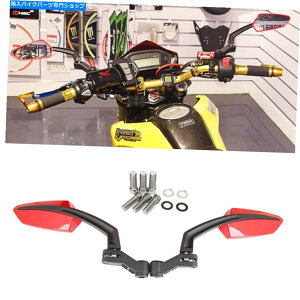 Mirror z_GROM MSX-125̂߂̃Xg[gX|[coCNԃJX^Ar[~[8-10mm Street Sport Motorbike Red Custom Rear View Mirror 8-10mm For Honda Grom MSX-125
