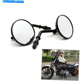 Mirror ブラック3 "ハーリースポーツスターダイナソフトのためのラウンドリアビューサイドミラー1990-2014 Black 3" Round Rear View Side Mirror For Harley Sportster Dyna Softail 1990-2014