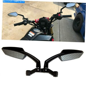 Mirror z_O؃}nAĴ߂̃J[{I[goC̃obNTCh~[ Carbon Motorcycle Rearview Side Mirrors for Honda Grom Kawasaki Suzuki Yamaha US