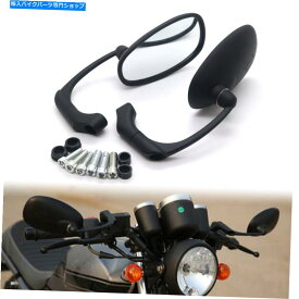 Mirror GN / CGカフェレーサーのためのオートバイ黒のレトロな楕円形のバックサイドミラー Motorcycle Black Retro Oval Rearview Side Mirror For GN/ CG Cafe Racer Custom