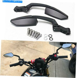 Mirror z_O؃}nWŶ߂̃ubNI[goC̃obNTCh~[ Black Motorcycle Rearview Side Mirrors for Honda Grom Kawasaki Suzuki Yamaha WY