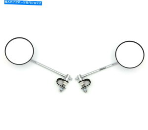 Mirror 2���j�o�[�T���N���[��4�̃Z�b�g4 �N�����v�I���~���[ - 8�����O�X�e�� - ��� - 7/8 1 Set of 2 Universal Chrome 4 Clamp-On Mirrors - 8 Long Stem - Suzuki - 7/8 1�y���s�A���i�z