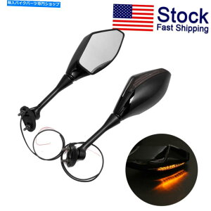 Mirror 2s[XubNLED^[MCgI[goĈ߂̃Ar[~[10mmz_č 2PCS Black LED Turn Signal Lights Rear View Mirrors For Motorcycle 10mm Honda US