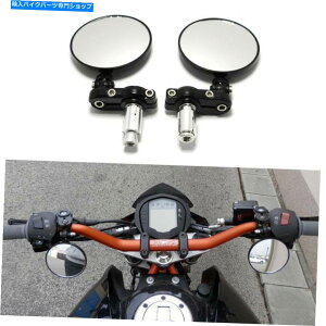 Mirror CNCEhubN܂ݎʏobN~[tBbg7/8C`o[GhI[goC CNC Round Black Foldable Convex Rearview Mirrors Fit for 7/8"Bar End Motorcycle