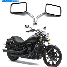 Mirror 川崎vulcan VN 800 900 1500カスタム用クローム長方形オートバイミラー Chrome Rectangular Motorcycle Mirrors for Kawasaki Vulcan VN 800 900 1500 Custom