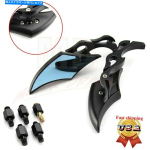 Mirror Harley Chopper Bobber�̃J�X�^�� BLACK 8/10mm Spear BLADE Side Rear View Mirrors for Harley Chopper Bobber Custom�y���s�A���i�z