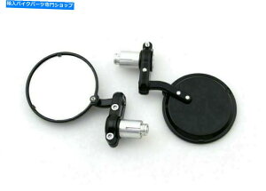 Mirror ���E���h���j�o�[�T���u���b�N�I�[�g�o�C7/8 "�o�[�G���h���A�T�C�h�r���[�~���[�J�t�F���[�T�[ Round Universal Black Motorcycle 7/8" Bar End Rear Side View Mirrors Cafe Racer