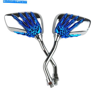 Mirror Ԃ̓W̎̃p^[S[Xgܒ߉\ȃobNTCh~[u[F7K3 Car Skull Hand Pattern Ghost Claw Adjustable Rearview Side Mirror Blue F7K3