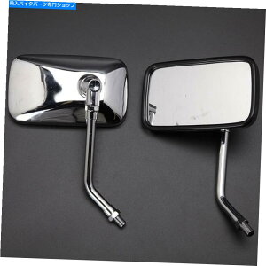 Mirror �z���_�V���h�EVLX 600 VT600C VT600CD�p�N���[�������`�I�[�g�o�C�T�C�h�~���[ Chrome Rectangle Motorcycle Side Mirrors For Honda Shadow VLX 600 VT600C VT600CD