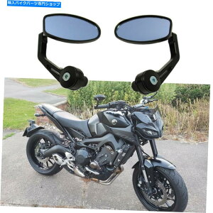 Mirror }nMT07 MT09 MT09I[goC7/8 "nho[GhobNTCh~[ubN For Yamaha MT07 MT09 Motorcycle 7/8" Handle Bar End Rearview Side Mirrors Black